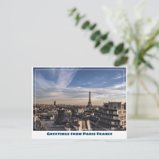 Eiffelturm und Paris Rooftops Postkarte (Stehend Vorderseite)
