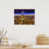 Eiffelturm und Paris unter den Sternen Poster (Küche)