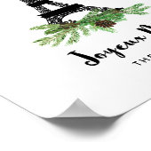 Eiffelturm und Pine | Modernes Joyeux-Weihnachten Poster (Ecke)