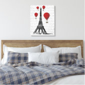 Eiffelturm und Red Hot Air Balloons Leinwanddruck (Insitu (Schlafzimmer))