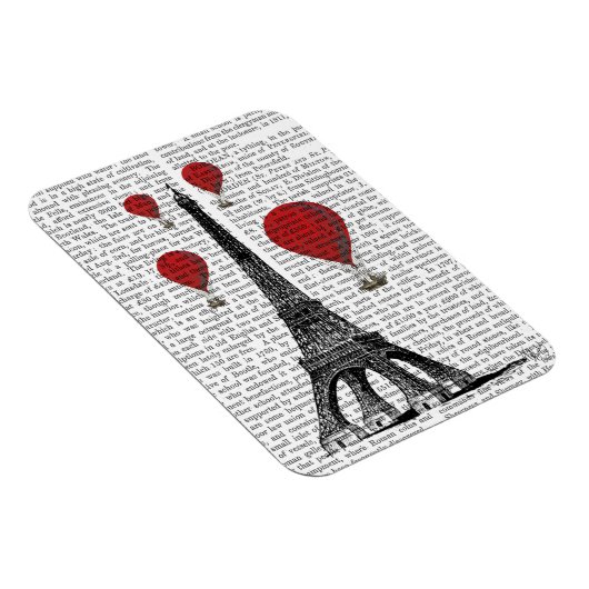 Eiffelturm und Red Hot Air Balloons Magnet (Rechte Seite)