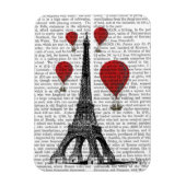 Eiffelturm und Red Hot Air Balloons Magnet (Vertikal)