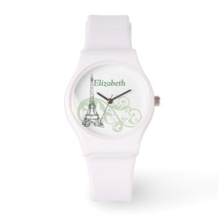 Eiffelturm und Rollen Armbanduhr