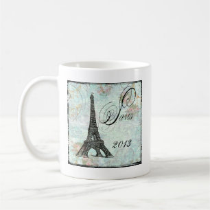 Eiffelturm und rosa Rosen Paris Kaffeetasse