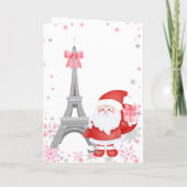 Eiffelturm und Santa Pink Paris Weihnachten (Rückseite)