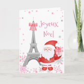 Eiffelturm und Santa Pink Paris Weihnachten (Vorderseite)