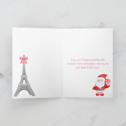 Eiffelturm und Santa Pink Paris Weihnachten (Innenseite)