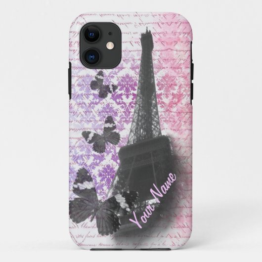 Eiffelturm und Schmetterlinge Case-Mate iPhone Hülle (Rückseite)