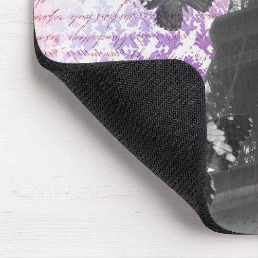 Eiffelturm und Schmetterlinge Mousepad (Ecke)