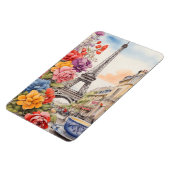Eiffelturm und schöne Blume 1 Magnet (Linke Seite)