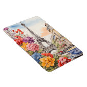 Eiffelturm und schöne Blume 1 Magnet (Rechte Seite)
