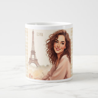 Eiffelturm und schöne Frauen, Paris, Frankreich Jumbo-Tasse