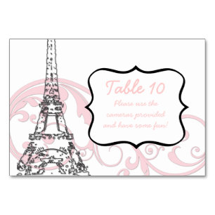 Eiffelturm und Scrolls Tischnummer