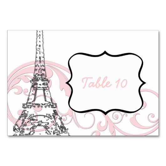 Eiffelturm und Scrolls Tischnummer (Vorderseite)