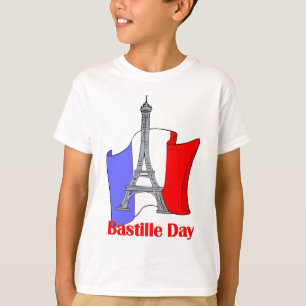 Eiffelturm und T-Shirts des Tages der französisch