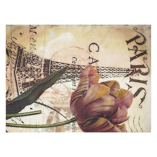 Eiffelturm und Tulpe Tischdecke (Vorderseite (Horizontal))