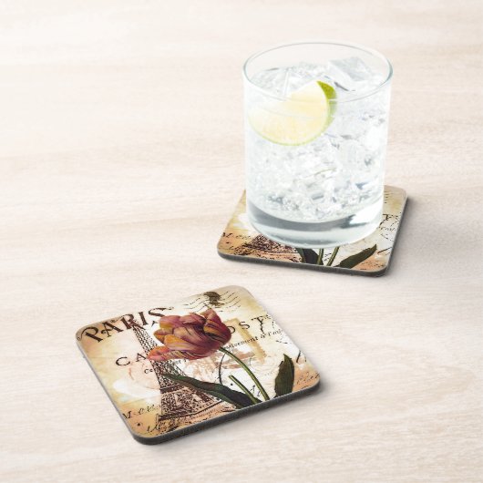 Eiffelturm und Tulpe Untersetzer (Rechte Seite)