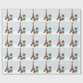 Eiffelturm und Winter Macarons Weihnachten Geschenkpapier (Flach)