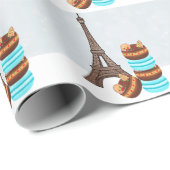 Eiffelturm und Winter Macarons Weihnachten Geschenkpapier (Rolleneckpunkt)