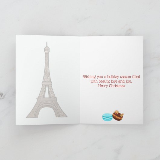 Eiffelturm und Winter Macaroons Weihnachten (Innenseite)