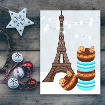 Eiffelturm und Winter Macaroons Weihnachten