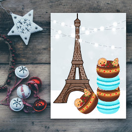 Eiffelturm und Winter Macaroons Weihnachten