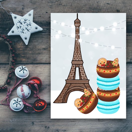 Eiffelturm und Winter Macaroons Weihnachten