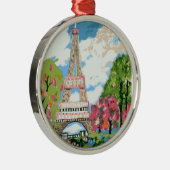 Eiffelturm-Verzierung Silbernes Ornament (Rechts)