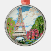 Eiffelturm-Verzierung Silbernes Ornament (Vorne)