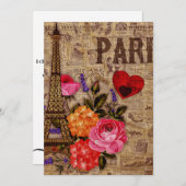 Eiffelturm Vintag Französisch Feiertagskarte (Vorne/Hinten)