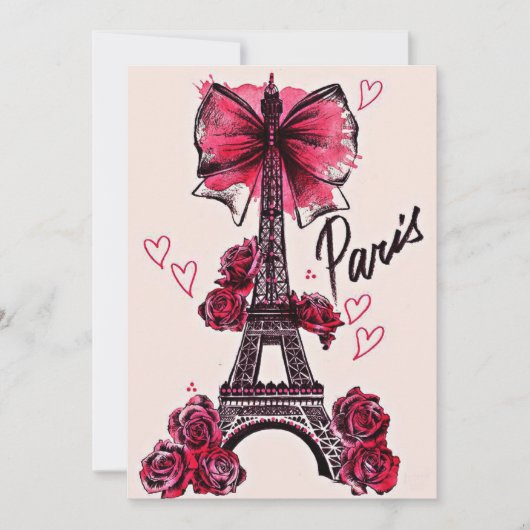 Eiffelturm Vintag Französisch Feiertagskarte (Vorderseite)