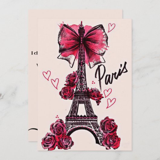 Eiffelturm Vintag Französisch Feiertagskarte (Vorne/Hinten)