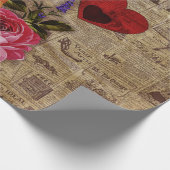 Eiffelturm Vintag Französisch Geschenkpapier (Ecke)