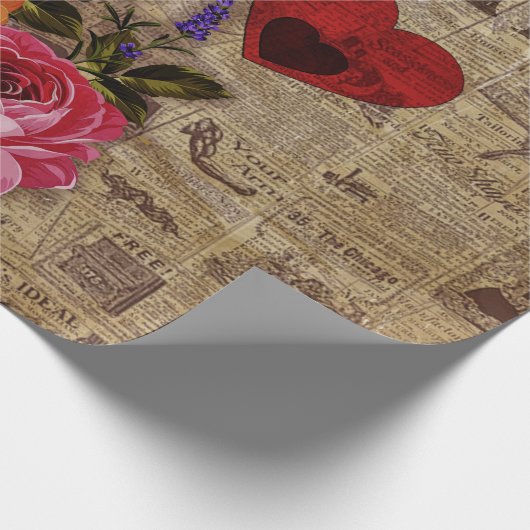 Eiffelturm Vintag Französisch Geschenkpapier (Ecke)