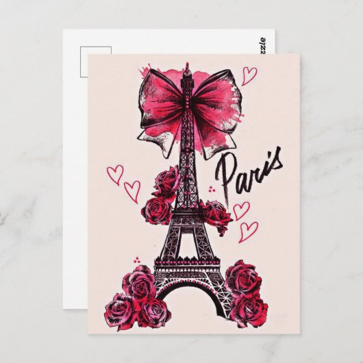 Eiffelturm Vintag Französisch Postkarte (Vorne/Hinten)