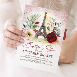 Eiffelturm Vintag Paris Rose Gold Geburtstag Einladung