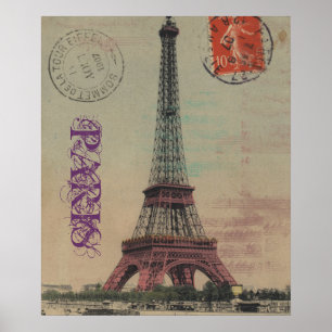 Eiffelturm Vintage Französisches Anpassbares Poste Poster