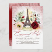 Eiffelturm Vintage Paris-Engagement-Partei Einladung (Vorne/Hinten)