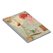 Eiffelturm Vintage Rose Notizblock (Rechte Seite)