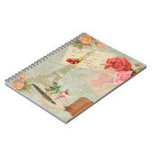 Eiffelturm Vintage Rose Notizblock (Linke Seite)