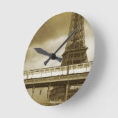 Eiffelturm Vintage-Uhr Runde Wanduhr (Winkel)