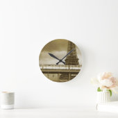 Eiffelturm Vintage-Uhr Runde Wanduhr (Zuhause)