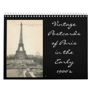 Eiffelturm, VintagePostkarten von Paris in den Ea. Kalender