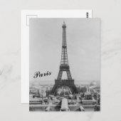 Eiffelturm Vintages Foto Postkarte (Vorne/Hinten)