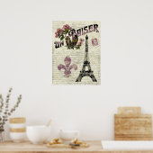 Eiffelturm Vintages französisches Poster (Küche)