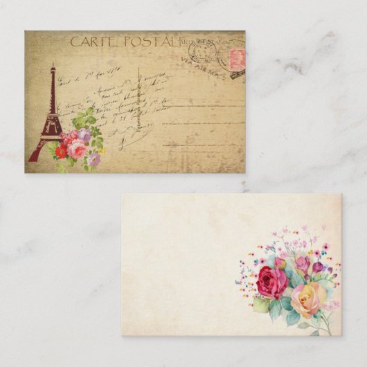 Eiffelturm Visitenkarte (Vorne/Hinten)