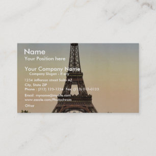 Eiffelturm, Vollansicht, die in Richtung des Visitenkarte