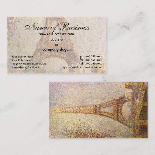 Eiffelturm von Georges Pierre Seurat Visitenkarte (Vorne/Hinten)