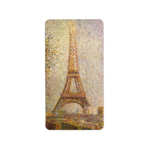Eiffelturm von Georges Seurat, Vintage Kunst Adressaufkleber