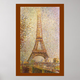Eiffelturm von Georges Seurat, Vintage Kunst Poster